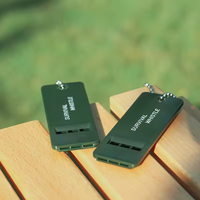 Anthrive 7x2.8cm Vert Plastique Haute Fréquence Sauvetage Extérieur Sécurité Urgence Multi Audio Sifflet pour Randonnée Camping
