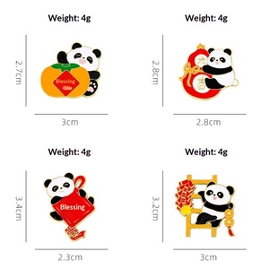 Broche de <span class=keywords><strong>Panda</strong></span> de Año Nuevo, Regalo Festivo de Primavera, Carácter 'Fu' Auspicioso, Insignia Nacional para Decoración de Ropa con Motivos Animales - Product Image 4