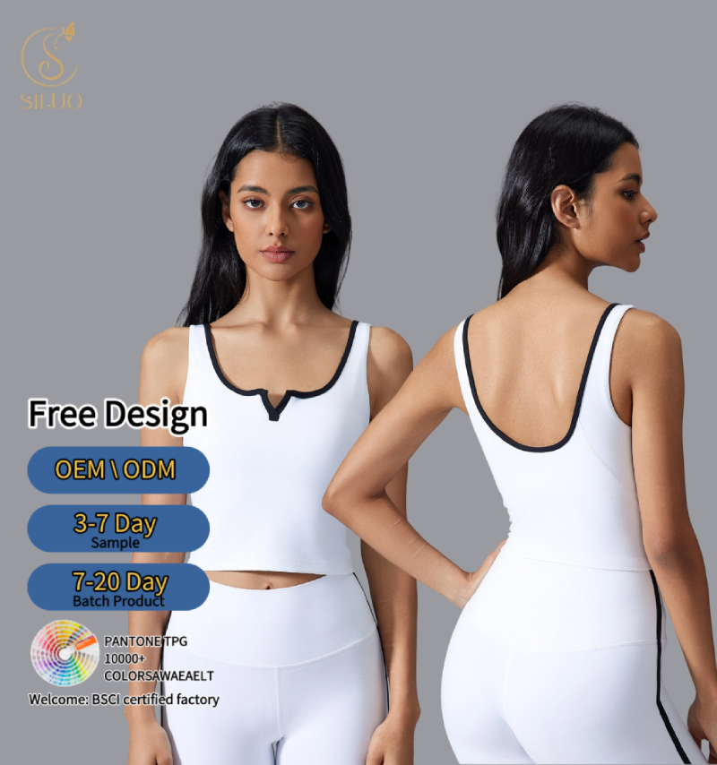 Women's Deep V Halter Neck Fitness Tank Top Seamless Reversible Compression Yoga Vest Front Logo Breathable Workout Sports Bra