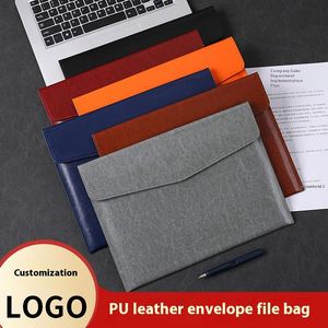 Custom A4 PU Leather <b>File</b> Bag Magnetic Buckle Portable Portfolio Envelope <b>Folder</b> School Conference Document Organizer Printable - Product Image 2