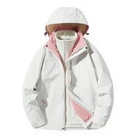 Ensemble deux pièces pour homme et femme, imperméable, coupe-vent, avec capuche en polaire amovible, revêtement graphène 3-en-1, avec logo personnalisé