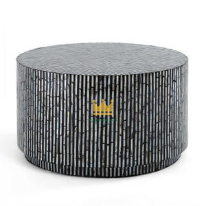 Table basse ronde de design moderne avec incrustation de coquillages, idéale pour le salon et la décoration intérieure - Meilleure vente - Product Image 2