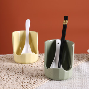 Support de couvercles de casseroles en céramique avec poignée en bois pour rangement sur comptoir de cuisine, style nordique - Product Image 2