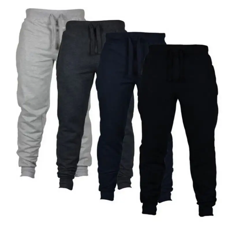 Pantalones deportivos informales para hombre, ropa deportiva, pantalones de chándal ajustados, de chándal, para gimnasio, color negro