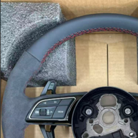 Volant en cuir personnalisé à fond plat, couleur cuir, pour Audi RS7 A4 B8.5 2016 A3 RS4 A4 A5 TT B6 S8 D4 S4 B8 B9 RS3