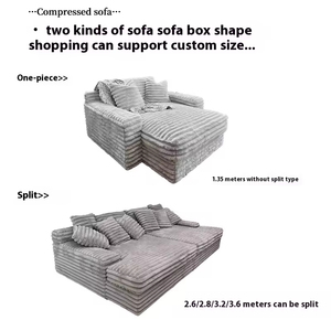 Ventes directes d'usine vide Compression sable chien italien minimaliste paresseux <span class=keywords><strong>canapé</strong></span> épais bande nuage velours Villa grande unité <span class=keywords><strong>canapé</strong></span>-lit - Product Image 3
