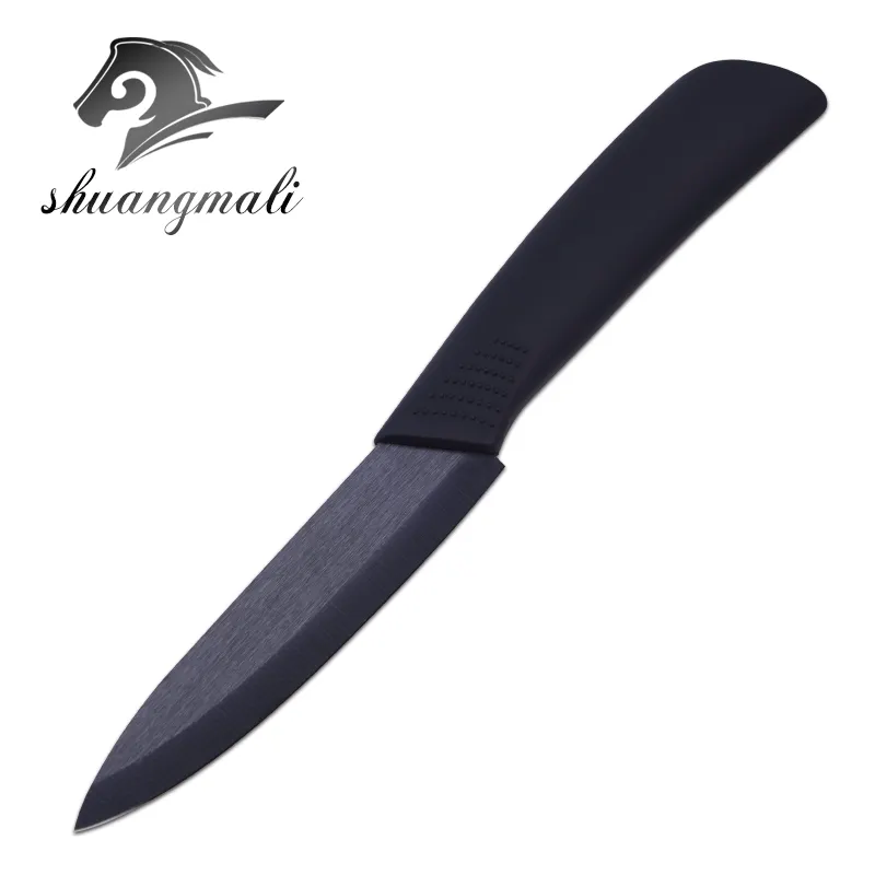 4Inch ABS+TPR Handle Black Zirconia Ceramic Fruit Knife