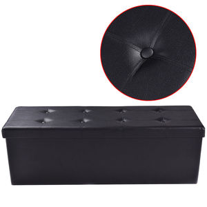 Grande bancada de armazenamento, couro sintético, dobrável-armazenamento <span class=keywords><strong>ottoman</strong></span> - Product Image 1