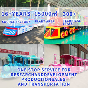 Centre commercial Plaza London Style enfants monter sur le train alimenté par batterie aucune piste requise électrique une voiture avant tirer quatre chariots - Product Image 3