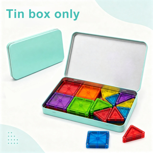 Boîte en métal personnalisée avec logo, livraison rapide, étui rectangulaire en métal pour blocs de construction magnétiques portables, emballage pour ensemble de <span class=keywords><strong>voyage</strong></span> - Product Image 1