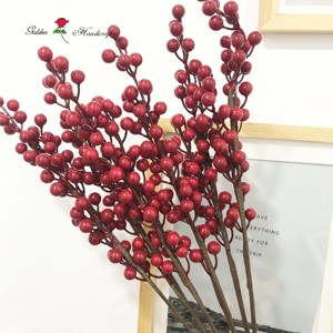 QSLHF-116 Nhân Tạo Red Berry Thân Cây Giáng Sinh <span class=keywords><strong>Holly</strong></span> Berry Chi Nhánh Cho Kỳ Nghỉ Trang Trí Nội Thất Và Thủ Công - Product Image 1