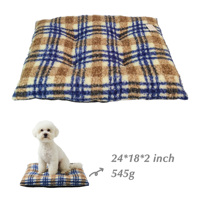 Coussin de luxe en velours écologique à carreaux pour chien, lavable, antidérapant, moderne et tendance, pour l'intérieur, idéal pour l'hiver, pour petits animaux