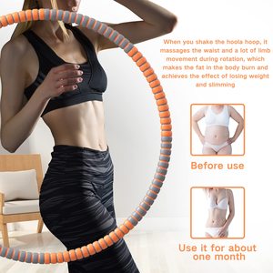 Cerceau d'exercice à crochet lesté pour perte de poids adulte, cerceau d'exercice à 8 sections pour fitness, cerceau d'autres sports d'intérieur - Product Image 5