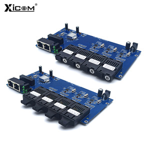 Convertidor de Medios de Fibra Óptica XICOM, 4 Fibras 2 Eléctricas, 20 km, Interfaz SC, Placa PCBA, Opción de Fibra Simple o Doble - Product Image 1