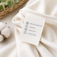 Étiquettes tissées recyclées pour T-shirts, prix usine, avec design personnalisé et bords soignés, étiquettes respirantes