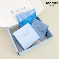 Boîte à bijoux en carton Tanmei, étui cadeau pour bagues, pendentifs, colliers, boîtes d'emballage pour bijoux bleu océan