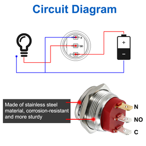 Interruptor basculante de botón de Metal de 22mm, acero inoxidable, 12V, 20A, autoblocante, dos posiciones, interruptores de palanca de coche, ON-OFF, 220V, 15A, <span class=keywords><strong>3</strong></span> pines - Product Image 4