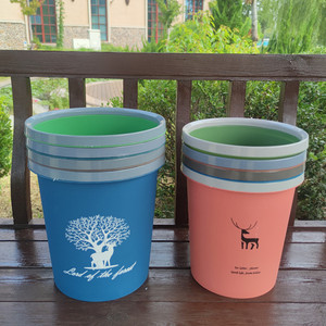 Cubo de Basura de Estilo Caricatura, 10L, Diseño de Ciervo, Redondo, para Uso Interior y Exterior, de Plástico, en Colores Variados - Product Image 3