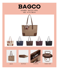 Sacs fourre-tout noirs promotionnels d'usine, grande taille, pour femmes, nouvelle collection, vente en <span class=keywords><strong>gros</strong></span> BAGCO, sacs fourre-tout spacieux pour dames - Product Image 6