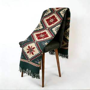 Écharpe tissée en laine d'alpaga TAIFU, châle en laine d'alpaga pour soirées cinéma et home cinéma, à franges - Product Image 1