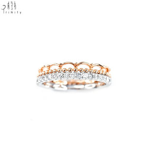 Popular Wholesale Vintage Trendy Delicate Two Tone Vintage Victorian <b>Ring</b> Jewelry 18K Solid Gold Real Natural Diamond <b>Ring</b> - Product Image 1