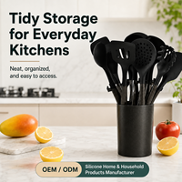 Ensemble d'accessoires de cuisine de luxe YMS Wholesale, 11 pièces, outils de cuisson en silicone PP de haute qualité avec poignée ergonomique, ustensiles de cuisine en stock