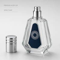 Flacon de parfum vide personnalisé en verre 50 ml avec bouchon doré, flacon pulvérisateur de luxe rechargeable, vente en gros, logo personnalisé