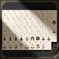 Tuiles de Mahjong Américaines Personnalisées 160 Pièces Jaune Gingembre Carpe Rouge Ensemble Complet Moderne OEM ODM Sélection Harmonie Jardin Koi
