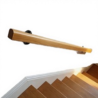 Supports de main courante en bois et barre de support murale antidérapante au design moderne pour personnes âgées/enfants, usage intérieur (option 50 cm)