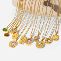Matt Hammer carré cz zircon collier en acier inoxydable plaqué or cristal papillon colliers pour les femmes