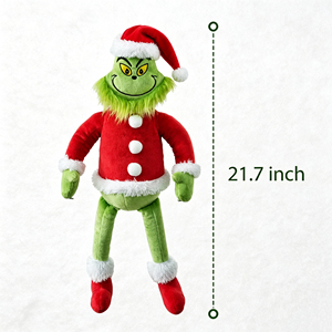 Christmas Green Monster Plush 55cm Light Green Santa <b>LED</b> String Lights Pose-able Stuffed Doll Outdoor Indoor Decoration - Product Image 6