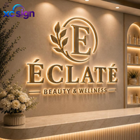 Enseigne en acrylique rétroéclairée par LED 3D personnalisée, cadre en acier inoxydable, étanche IP65, télécommande, compatible HomeKit, multi-bureaux, immeubles commerciaux