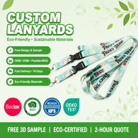 Lanière personnalisée en polyester RPET recyclé, matériau écologique pour la promotion d'événements d'entreprise, commande en gros, OEM, ODM