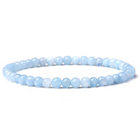 Pulsera elástica con cuentas de piedra Natural, ágata, ónice, turquesa, 4mm, ST250