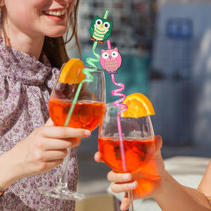 LAIMAI Pailles réutilisables en PETG de qualité alimentaire, motif hibou spirale tendance, pour décoration de gâteaux, fêtes et anniversaires - Product Image 6