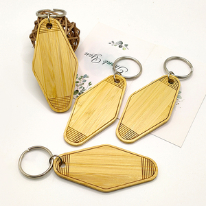 Manufacturer Customized Eco-Friendly Bamboo Decorative Keychain with LOGO Laser Engraving Customizable Size & Shape