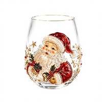 Mug en verre à motif Père Noël avec bord doré, design moderne et minimaliste, portable, décoration d'intérieur et cadeau de fête