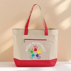 Bolsa de Compras Personalizada con Logotipo, de Lona Resistente de 12 oz, con Cierre, Refuerzo de Tela y Asa Tipo Barco - Product Image 1