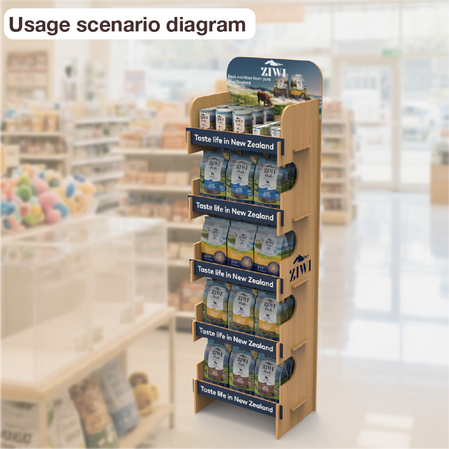 Customized Foldable Modern Plywood Divided Pet Food Display Stand for Supermarkets — view 6