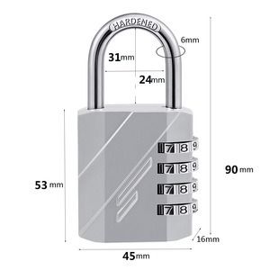 Combination <b>Pad</b> <b>Lock</b> 4 Digit Code 90mm Length Zinc Alloy Body For Door Cabinet Toolbox Security - Product Image 1