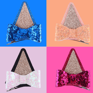Pinza de Pelo con Orejas de Gato y Lazo Brillante, Pasador de Pelo con Lentejuelas para Niñas, Ideal para Fiestas de Cumpleaños - Product Image 4
