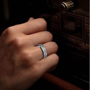 Anillo Vikingo Nórdico para Hombre, Acero Inoxidable, Estilo Moderno, Símbolo Rúnico, Amuleto Vikingo Nórdico de Odín, Anillos Retro, Joyería - Product Image 4