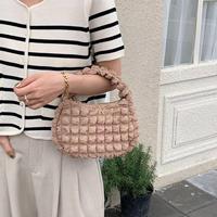 Sac à main léger à porter sous les bras de bonne qualité, mignon luxe, couleur unie, petit sac à main matelassé à bulles