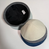 Kippa personnalisée en velours marine à 4 panneaux, yarmulke juive en lin, impression par sublimation, logo, chapeau islamique respirant pour mariage