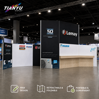 Stand d'exposition modulaire TIANYU, structure en aluminium, graphismes en tissu tendu pour salons professionnels, événements, commerce de détail et conférences