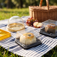 Boîte à pain rectangulaire jetable en PET avec gaufrage, 50g, pour produits de boulangerie, épaisseur 2mm, marque Yunti