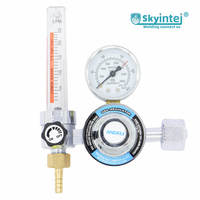 Regulator Argon CO2 dengan Flowmeter CGA580 Pengukur Aliran Gas yang Dapat Disesuaikan dengan Katup ON/OFF untuk Aksesori Pengelasan TIG MIG