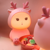 Lampe de table portable personnalisée en silicone souple en forme de dragon, avec éclairage doux, capteur tactile USB, veilleuse LED pour chambre d'enfant