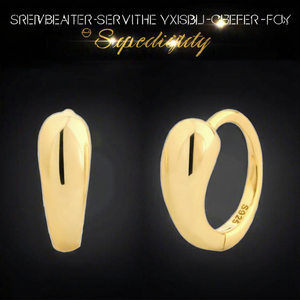 Pendientes de Aro Huggie de Plata de Ley 925 de Alto Brillo, Sin Níquel, Bañados en Oro, Diseño Articulado, Joyería Diaria para Mujer, Regalo, Venta al por Mayor - Product Image 3