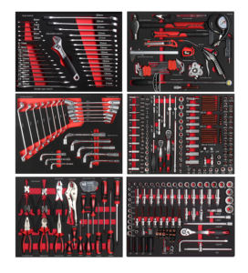 Établi avec Servantes d'Atelier Chariot à Outils Ensemble de 349 Pièces Coffret à Outils Boîte Carton Outils de Réparation Automobile Armoire de Rangement Tiroirs Métal Personnalisé - Product Image 3